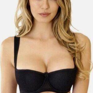 Rosme Balconette Plus Size Sexy Lace Demi Half Cup Bra – Lightly Padded **34C**